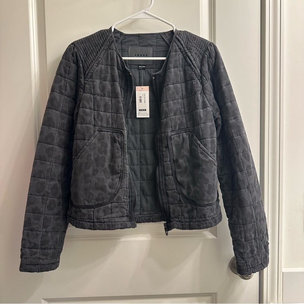 Two Cumberland Blank NYC Charcoal Leopard Quilted Jacket